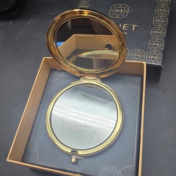 Monet Angel Compact Mirror Rhinestones In Box - Picture 4 of 6